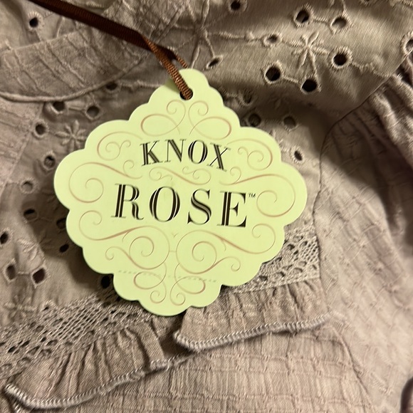 KNOX ROSE BALLOON SHORT SLEEVE TEXTURED COTTON TOP WITH DELICATE RUFFLE … - Picture 6 of 7